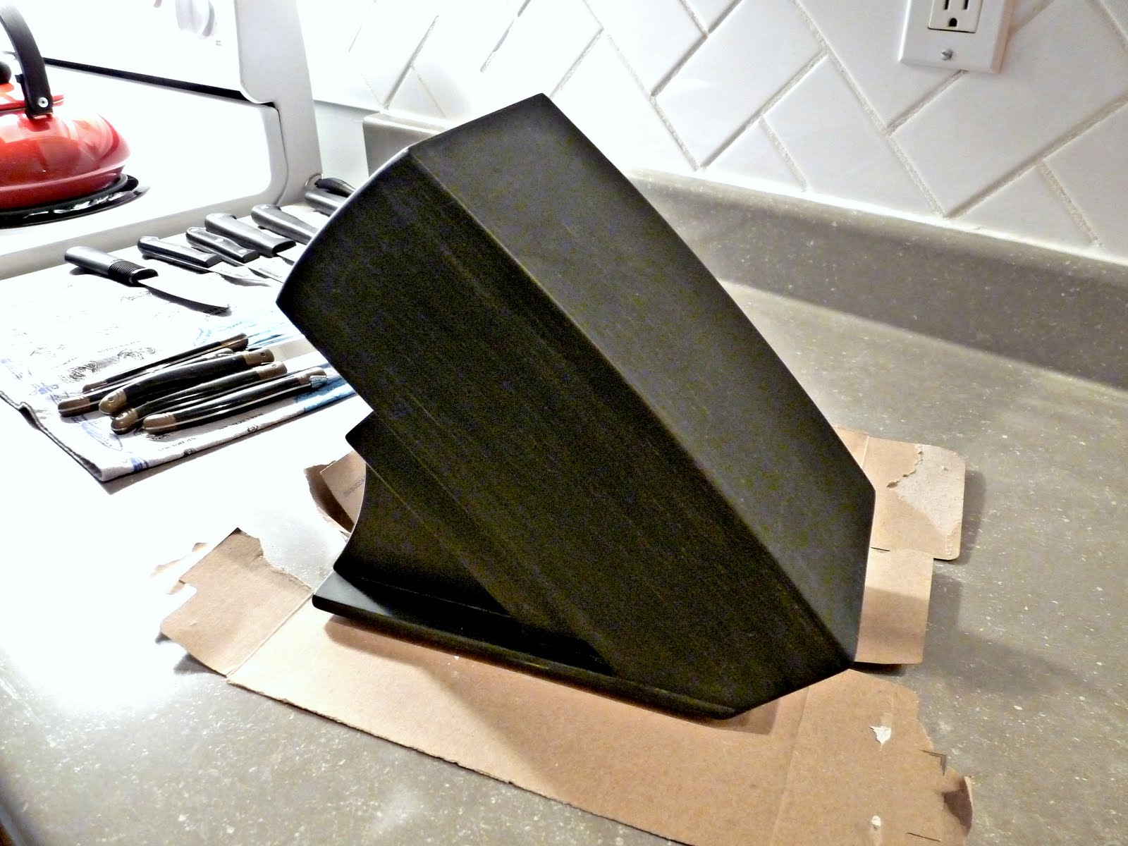 DIY Chalkboard Knife Block Dans le Lakehouse