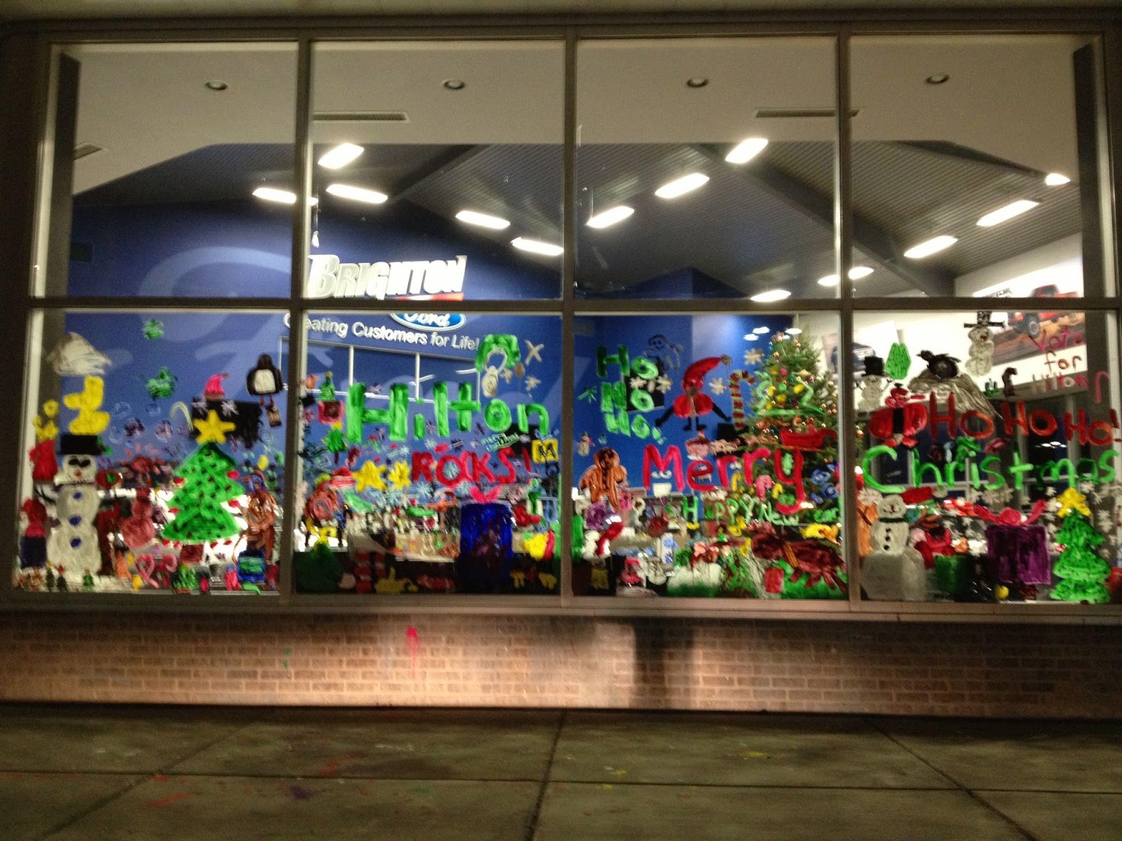 holiday window painting