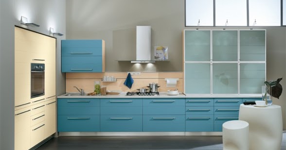 Reposteros y Cocinas: Diseños de Lindas Cocinas color azul