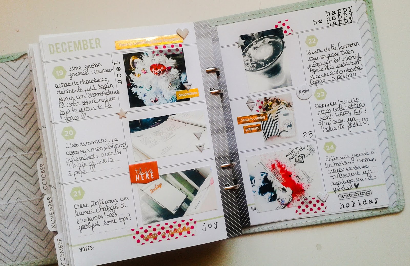 Kit pages My planner notes A5 - Pochette plastique 3 compartiments