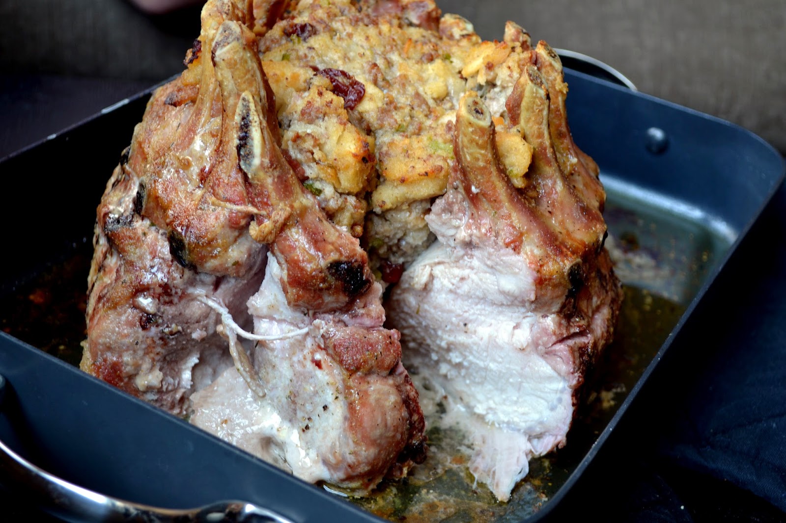 Hardly Housewives Crown Roast of Pork with Sausage Stuffing