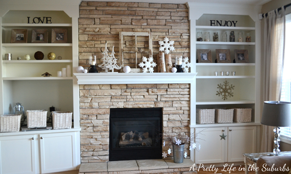 stone bookcases fireplace side fireplaces bookshelves built each brick mantel around either ins living winter stacked diy shelves sides windows