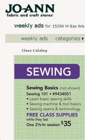 Joann sewing class coupons