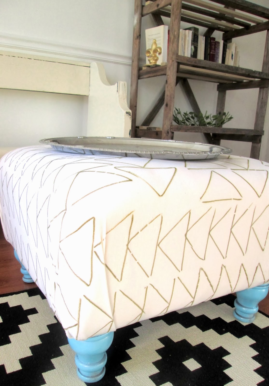 Chelsea's Garage Make your own pattern + recover an ottoman!
