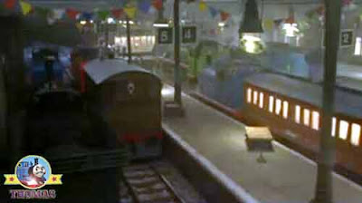 Decorated station Thomas and friends Toby tram express Gordon James and Percy Emily the tank engine