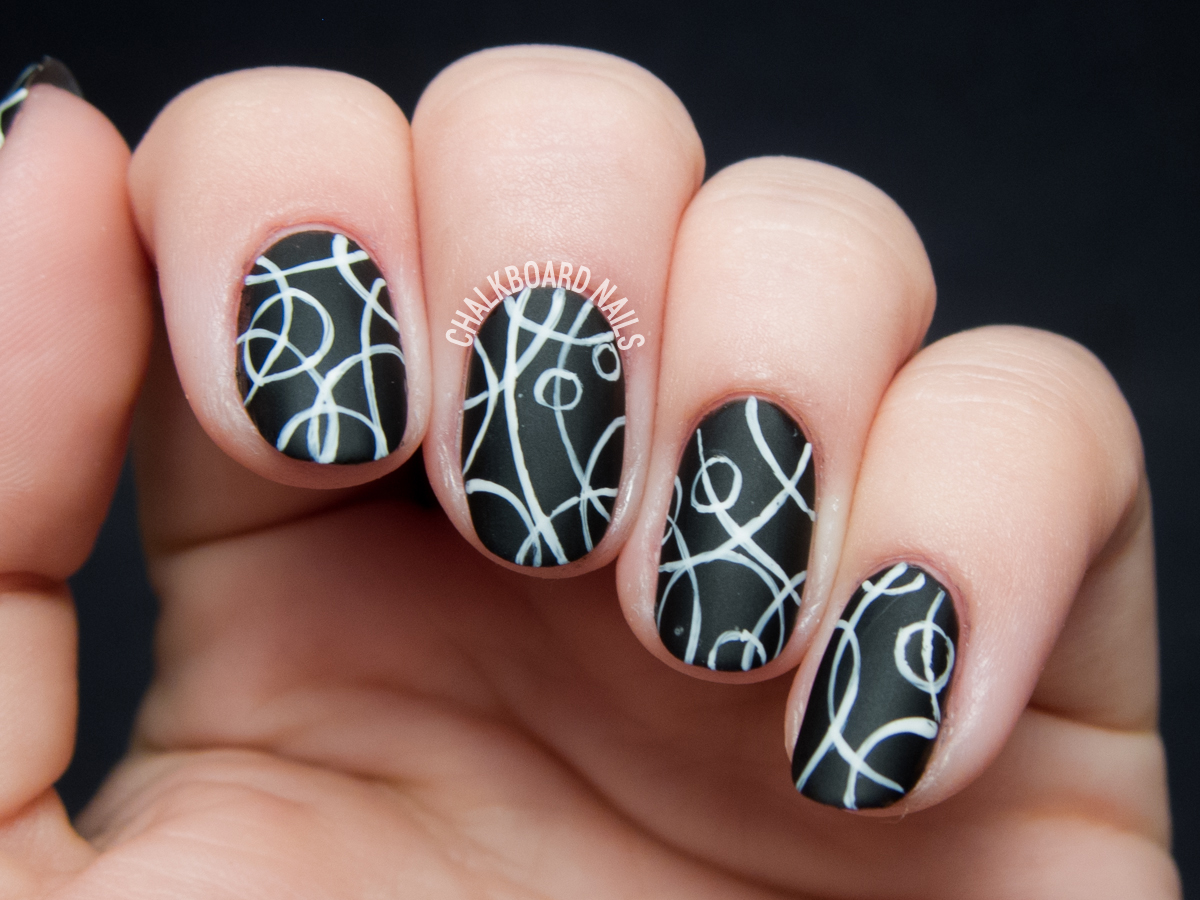 Simple Black and White Nails - wide 5