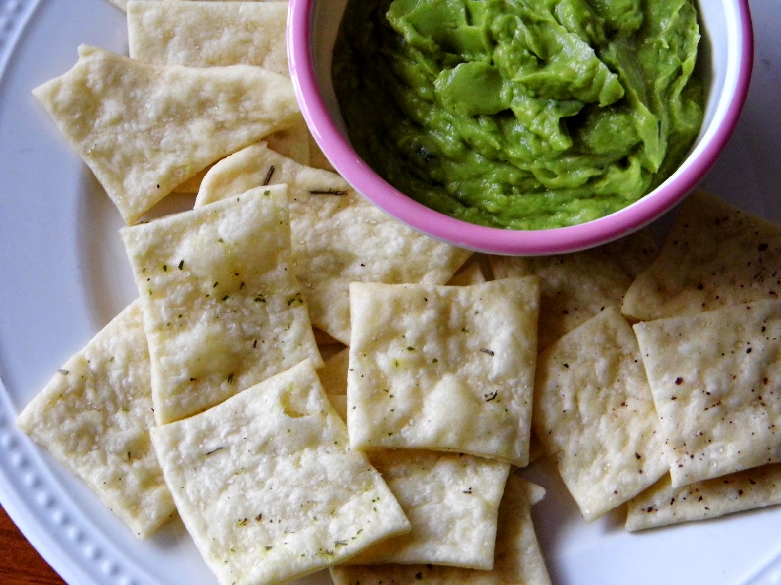 One Mother Hen Homemade crackers and simple avocado dip