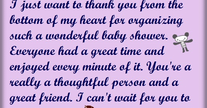thank you for organizing baby shower