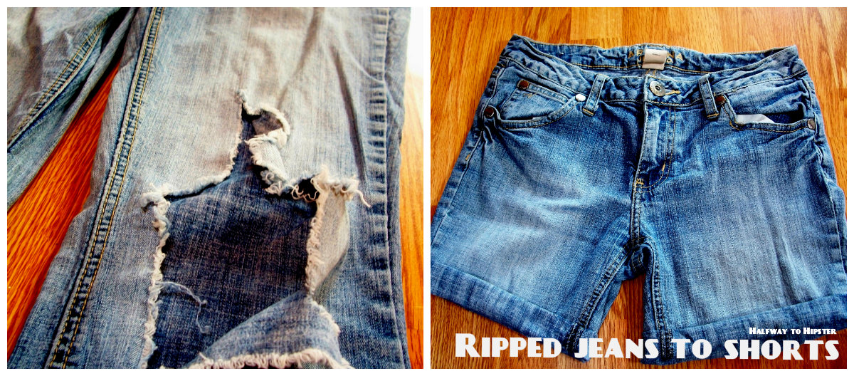 Halfway To Hipster Ripped Jeans to Shorts