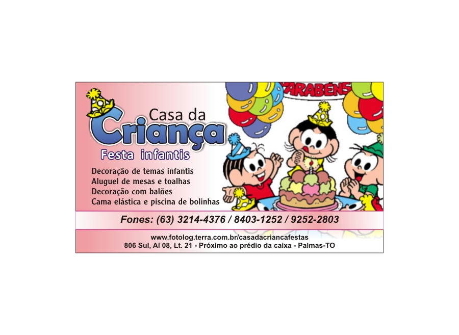 CASA DA CRIANÇA FESTAS PALMAS TOCANTINS