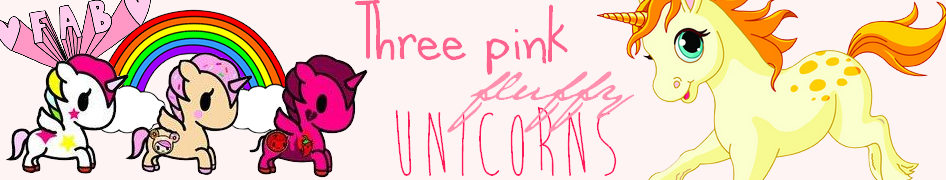 Three pink fluffy unicorns