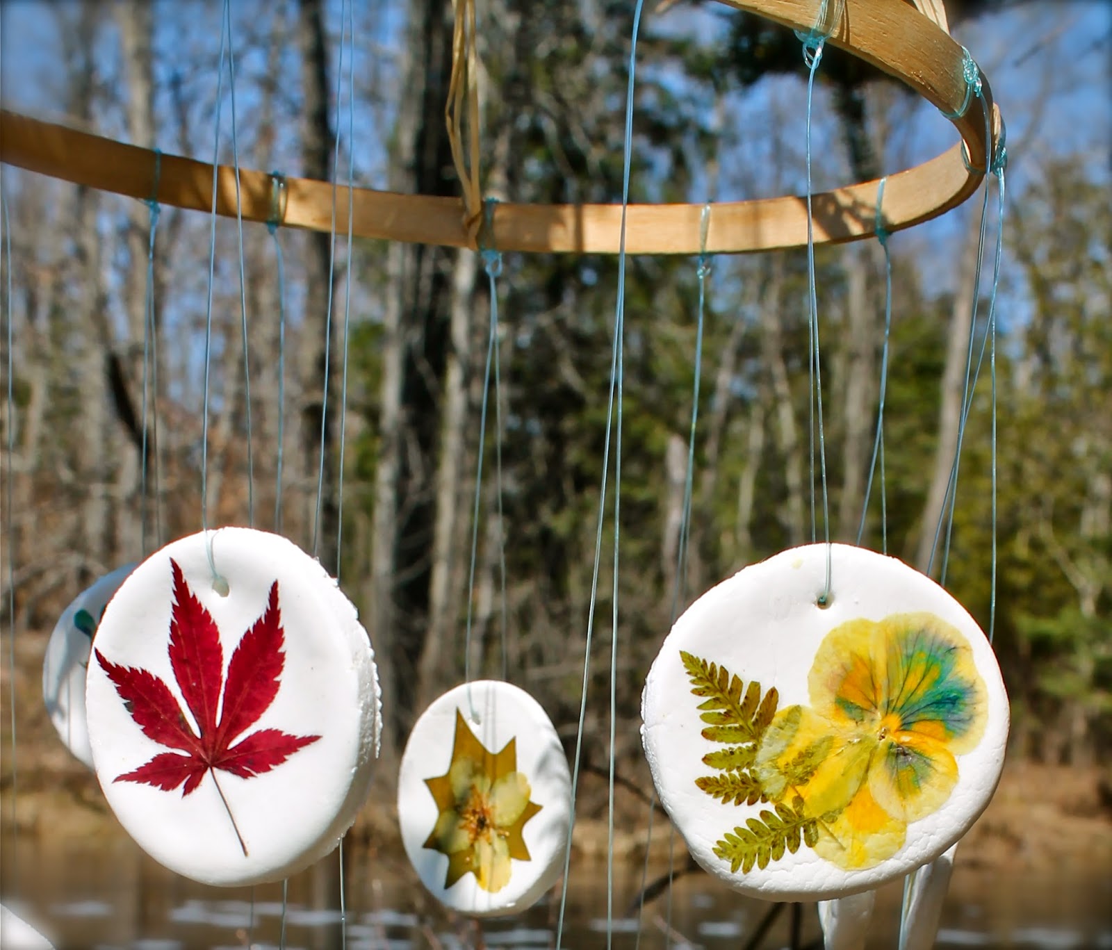 Twig and Toadstool Pressed Flower Mobile