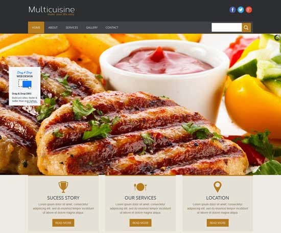 restaurants website templates