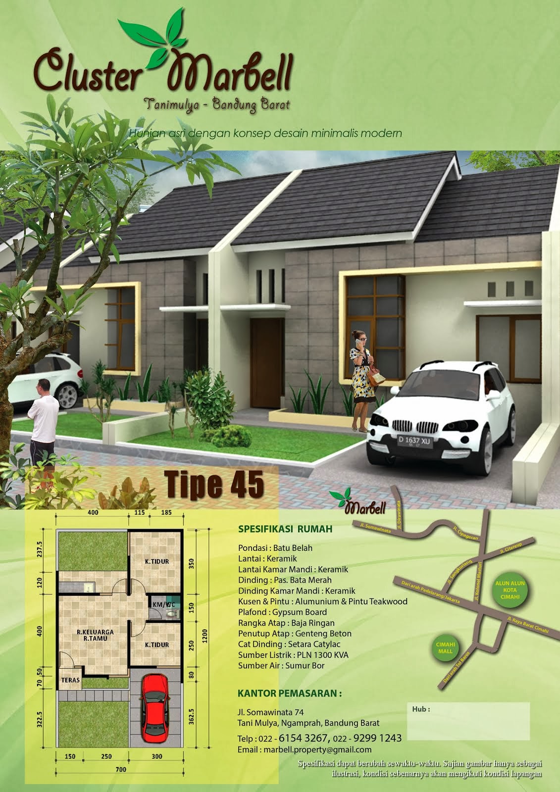 Cluster Marbell Hunian Asri dengan Konsep Desain Minimalis Modern