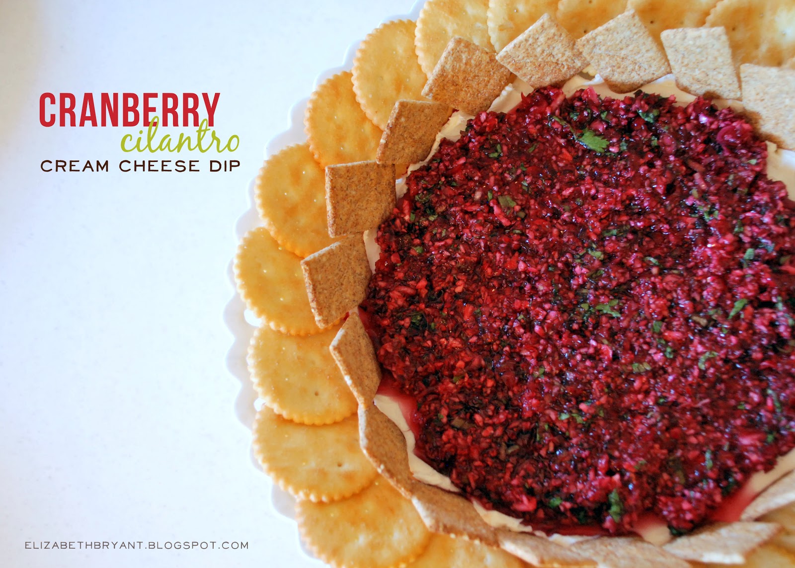 lizzy write cranberry cilantro cream cheese dip