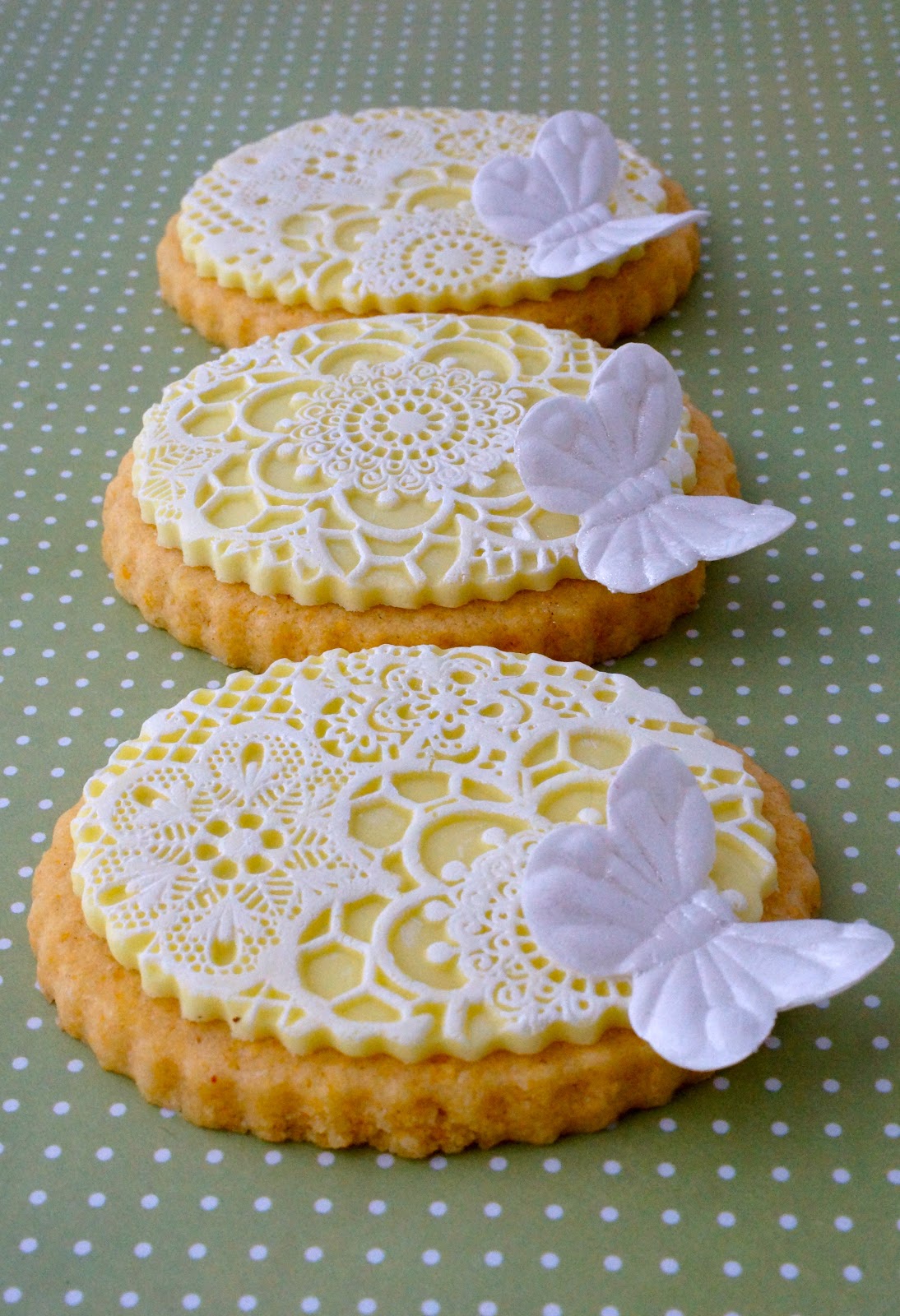 Adventures in Sugarland Lemon and Lace Cookies with Butterflies