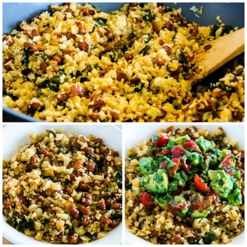 Cauliflower Rice and Pinto Bean Vegan Burrito Bowl Kalyn's Kitchen