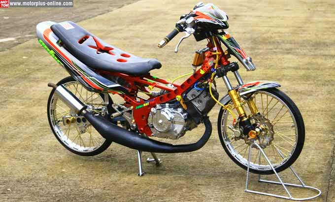 penampilan dari Suzuki Satria R 120 http://www.boncel.in/2015/02/modifikasi-suzuki-satria-r-120.html