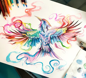 14-Mockingjay-Katy-Lipscomb-Lucky978-Fantasy-Watercolor-Paintings-Colored-Pencils-Drawings-www-designstack-co