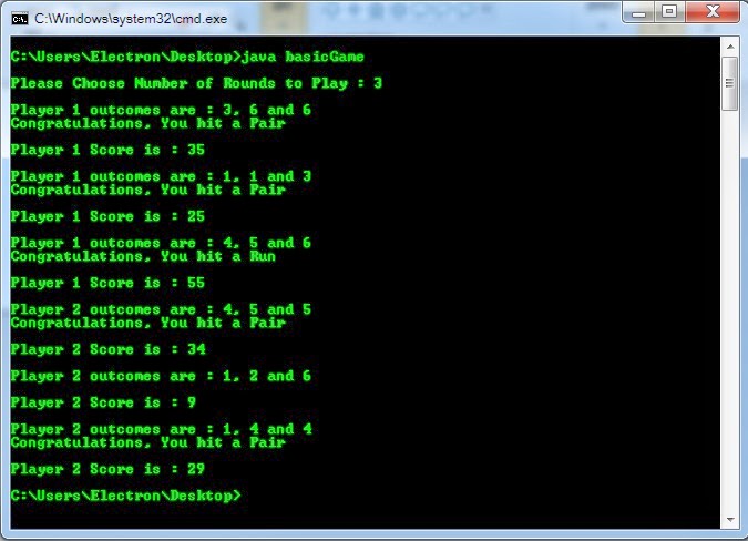 Java craps simulator