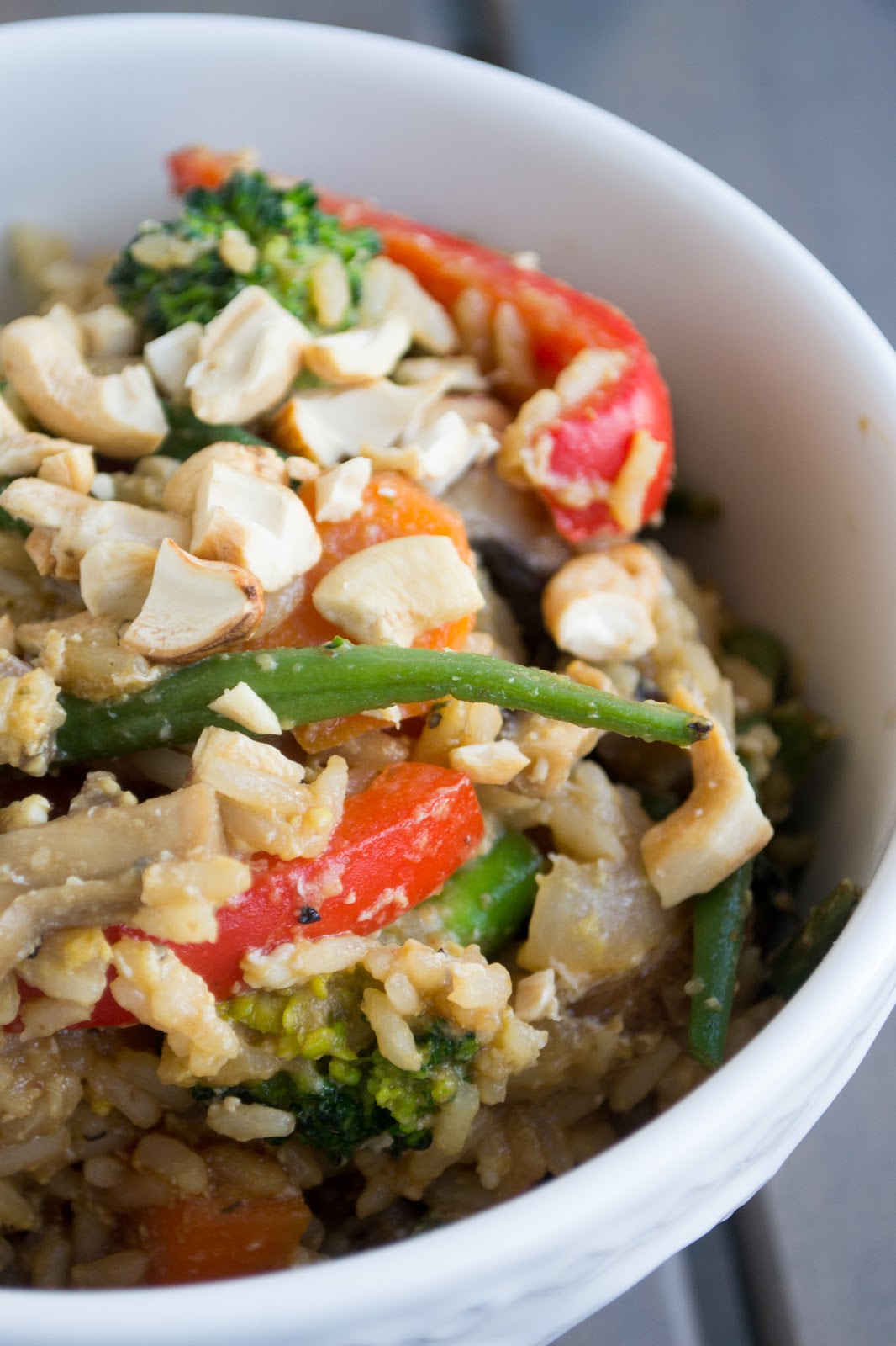 Fried rice med broccoli och skogschampinjoner