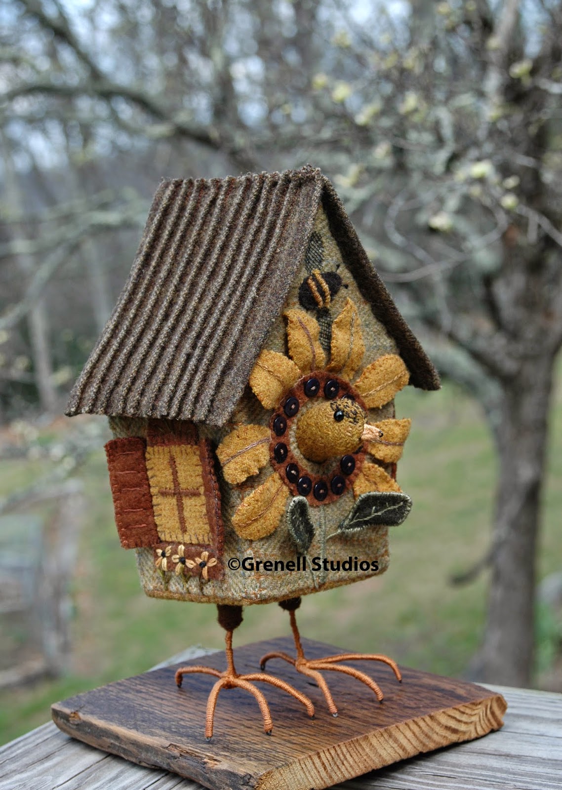 Shuttle, Hook and Needle Gold Finch House