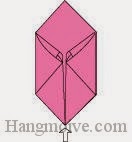 Bước 11: Từ vị trí mũi tên thổi vào lỗ tờ giấy cho nó phồng ra. Bước 11: Từ vị trí mũi tên thổi vào lỗ tờ giấy cho nó phồng ra.