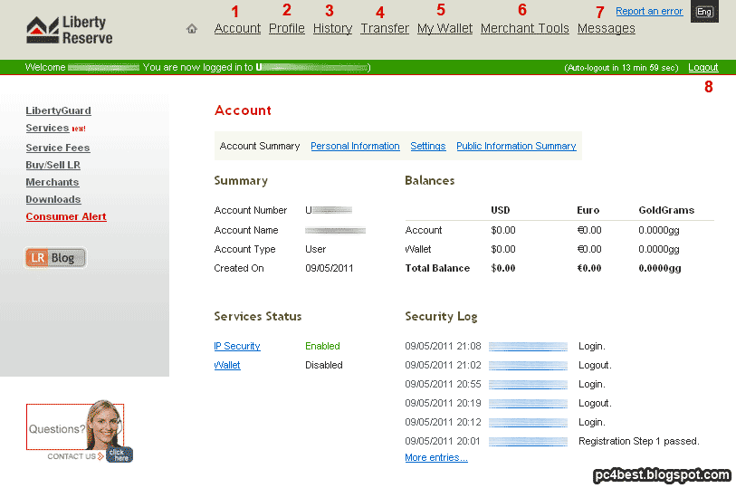 شرح فتح حساب فى البنك الاألكترونى Liberty Reserve