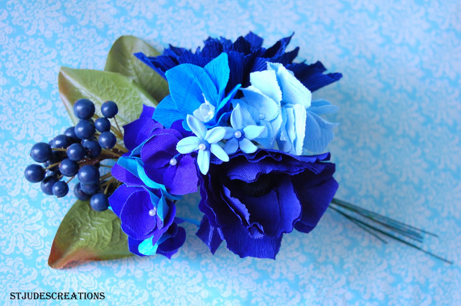 blue prom bouquets
