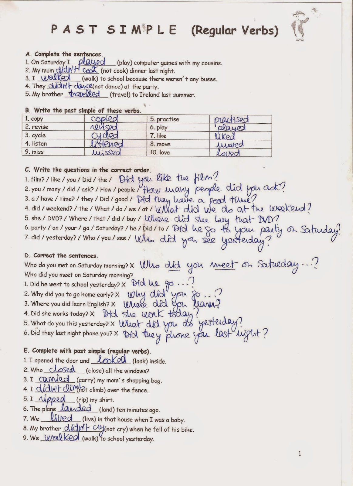 Valme's English Corner 2º ESO Review Worksheets