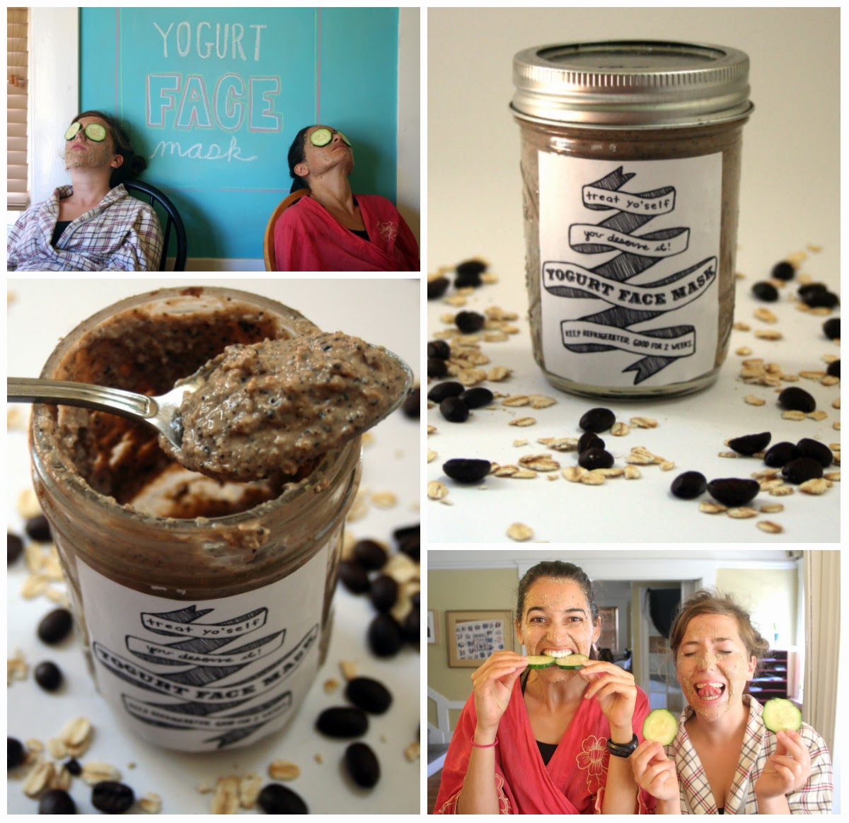 Recipe for yogurt face mask (only four ingredients!) and free printable label. Recipe for yogurt face mask (only four ingredients!) and free printable label.