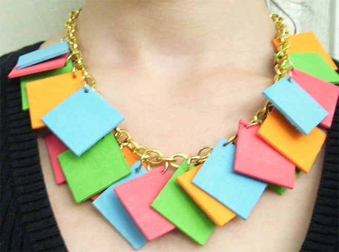 Fashionable And Funky Geometric Jewelry, 16 to 20 square wooden shapes which you can buy from a craft store or cut it out on your own to your choice Acrylic paints, Electric drill, Jump rings, Chain, Jewelry clasp and Pliers.One word that takes us back to school is geometry. Remember the circle, square, rectangular, diagonal, triangular drawings we all had to make and mug up to get good marks in the mathematics exam. Fashionable And Funky Geometric Jewelry, It’s much the same in geometric jewelry too. With abstract influences and geometric inspirations, geometric jewellery designs are absolutely chic, trendy and with a mind of their own. All it needs is a bit of form and shape to turn an ordinary jewellery accessory into an artistic one., Fashionable And Funky Geometric Jewelry, The kind of options available in geometric jewelry is far too many. There are triangles, circles and guess what, there is three-dimensional geometric jewellery available too. All of them roll up their sleeves in helping you portray a unique appearance with dramatic lines and bold patterns.Fashionable And Funky Geometric Jewelry. Is geometric jewellery the new thing to watch out in the fashion radar? Well, it has been around since 1970s. Today, you can spot it out in rings, necklaces, earrings and bracelets in diverse shapes such as square, circle, hexagon, sphere, rectangle, trapeze, triangle. In fact, triangles have been going hot for quite some time. All in all, geometric jewellery designs are fresh, nostalgic, versatile and will have you swooning over them.Geometric Necklace, Geometric Rings, Geometric Earring. Fashionable And Funky Geometric Jewelry, 16 to 20 square wooden shapes which you can buy from a craft store or cut it out on your own to your choice Acrylic paints, Electric drill, Jump rings, Chain, Jewelry clasp and Pliers.One word that takes us back to school is geometry. Remember the circle, square, rectangular, diagonal, triangular drawings we all had to make and mug up to get good marks in the mathematics exam. Fashionable And Funky Geometric Jewelry, It’s much the same in geometric jewelry too. With abstract influences and geometric inspirations, geometric jewellery designs are absolutely chic, trendy and with a mind of their own. All it needs is a bit of form and shape to turn an ordinary jewellery accessory into an artistic one., Fashionable And Funky Geometric Jewelry, The kind of options available in geometric jewelry is far too many. There are triangles, circles and guess what, there is three-dimensional geometric jewellery available too. All of them roll up their sleeves in helping you portray a unique appearance with dramatic lines and bold patterns.Fashionable And Funky Geometric Jewelry. Is geometric jewellery the new thing to watch out in the fashion radar? Well, it has been around since 1970s. Today, you can spot it out in rings, necklaces, earrings and bracelets in diverse shapes such as square, circle, hexagon, sphere, rectangle, trapeze, triangle. In fact, triangles have been going hot for quite some time. All in all, geometric jewellery designs are fresh, nostalgic, versatile and will have you swooning over them.Geometric Necklace, Geometric Rings, Geometric Earring.