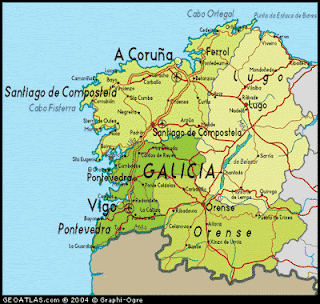 Mapa de Galicia Región