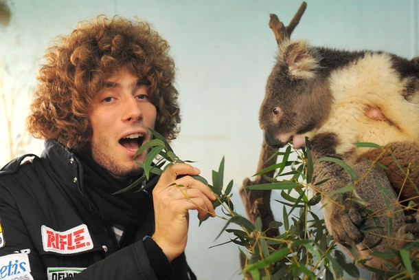 man eating koala