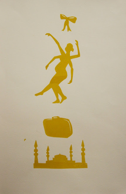 Yellow silhouette screen print