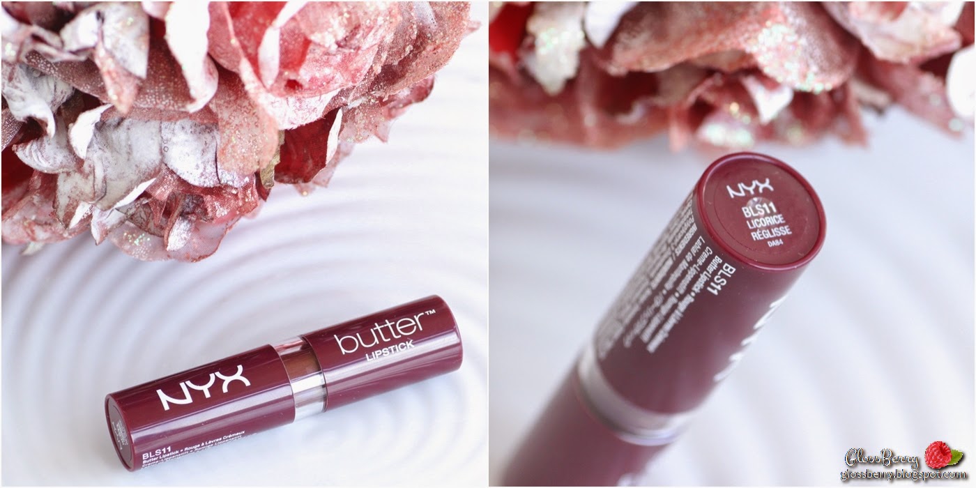 NYX Butter Lipstick - Licorice BLS11 review swatches שפתון ניקס כהה בלוג איפור וטיפוח סקירה גלוסברי