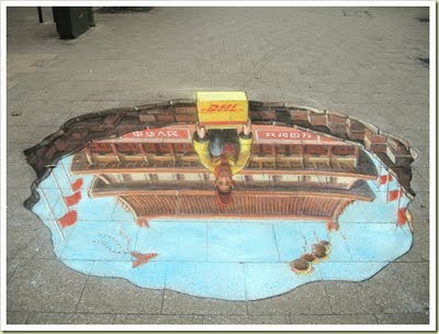 3d painting on roads