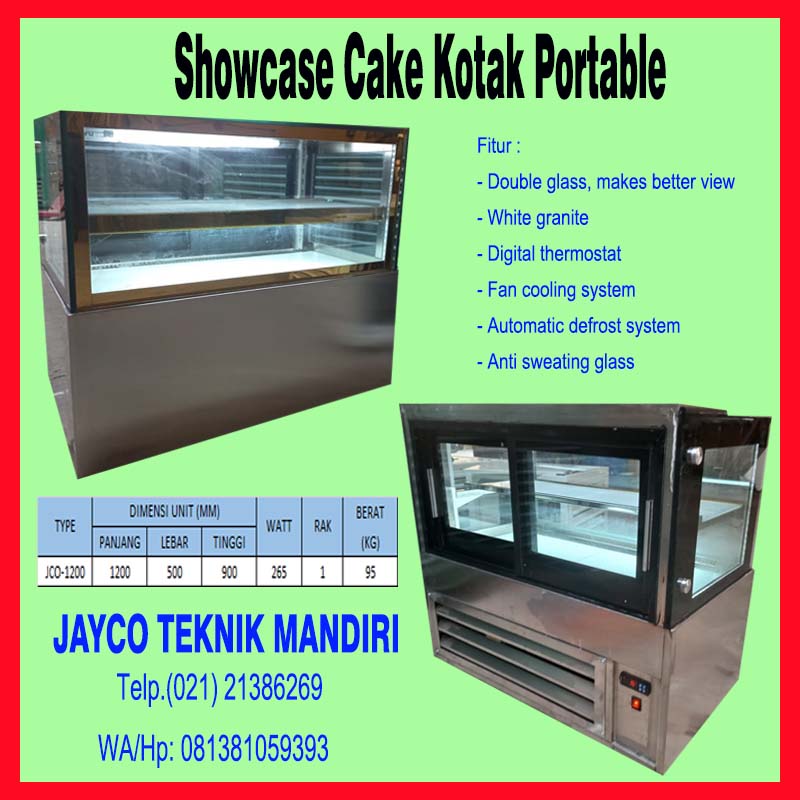 Jual showcase cake portable