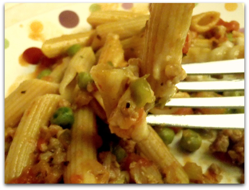 Macke Monologues Baked Ziti with Turkey Sausage