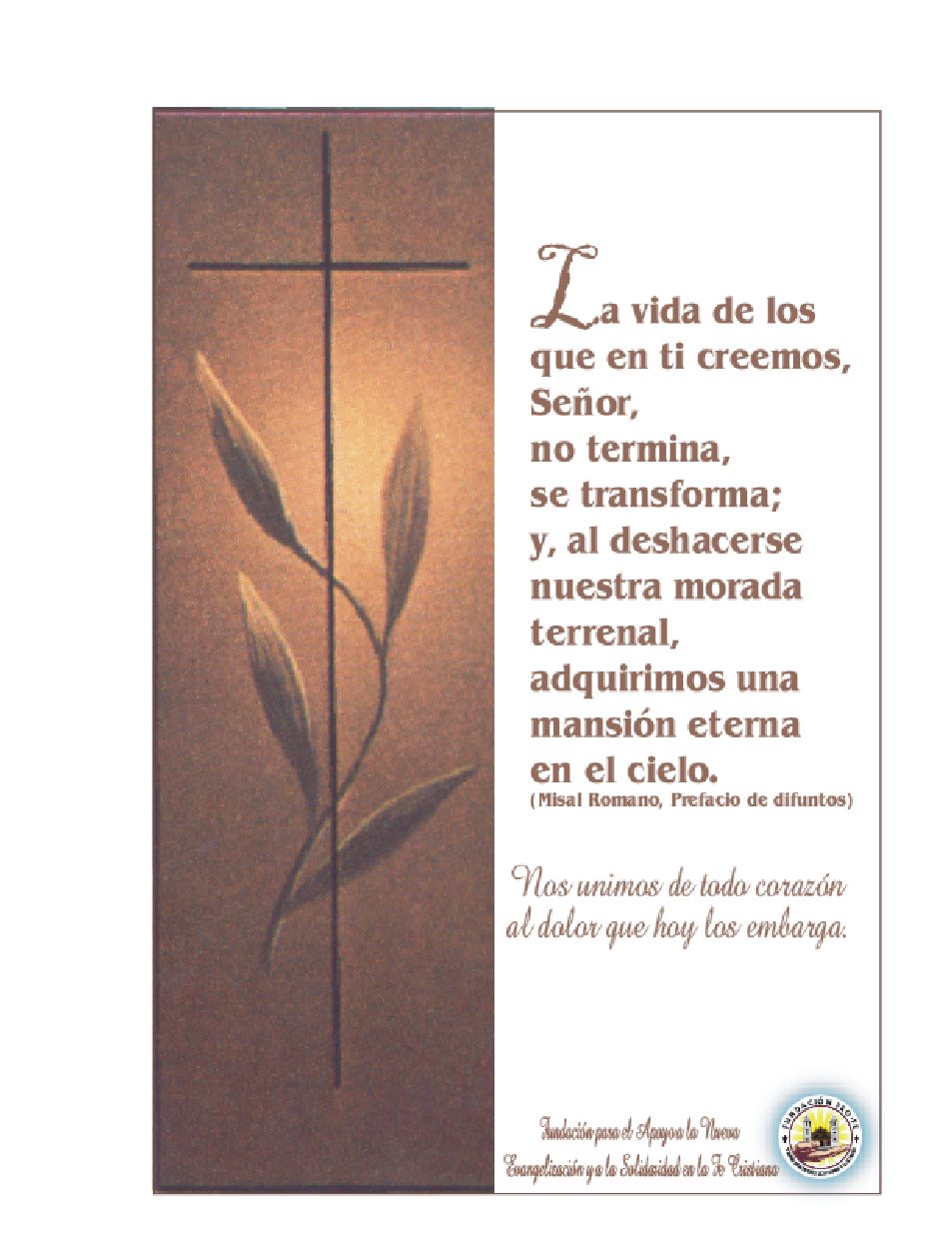 Tarjetas De Pesame Condolencias Tarjetas De Pesame Condolencias