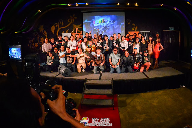 A group photo of all local artists together with the sponsors of THE SHOUT! AWARDS 2013