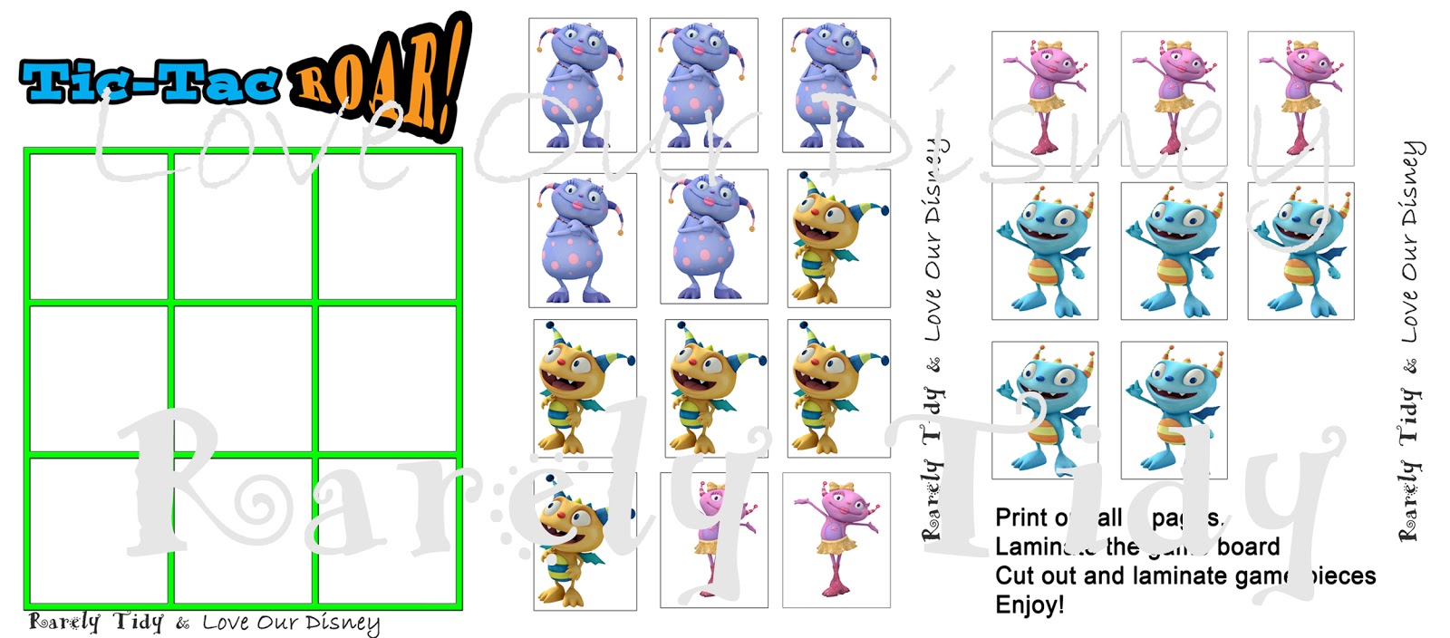 Henry Hugglemonster Tic Tac Toe Free Printable | This Crazy Adventure