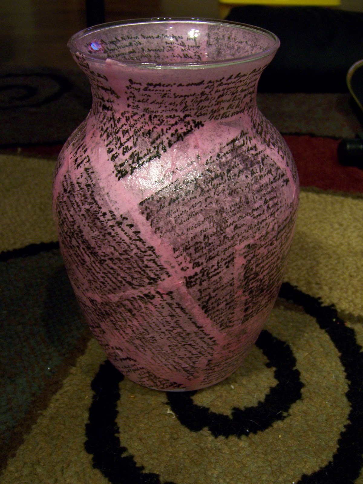 Lord Ozwald S Curious Goods Script Print Decoupage Vases
