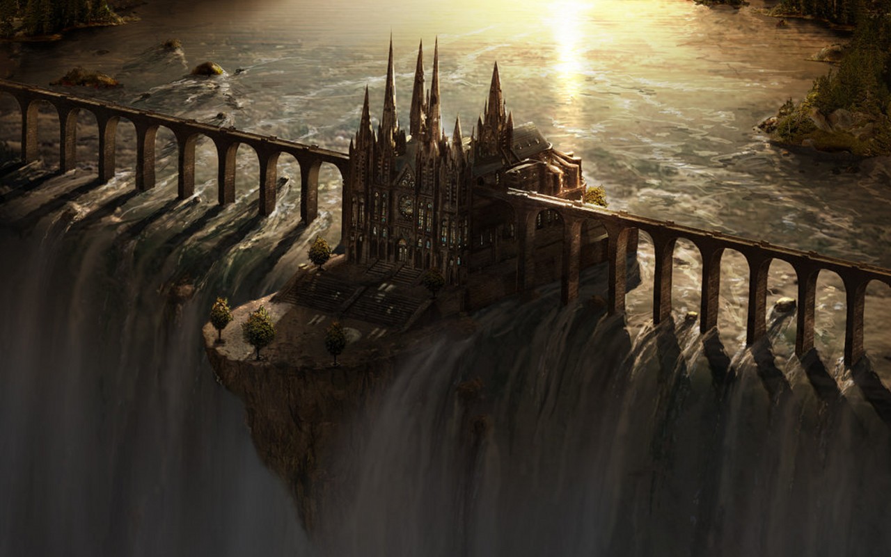 Waterfall Castle in Painting