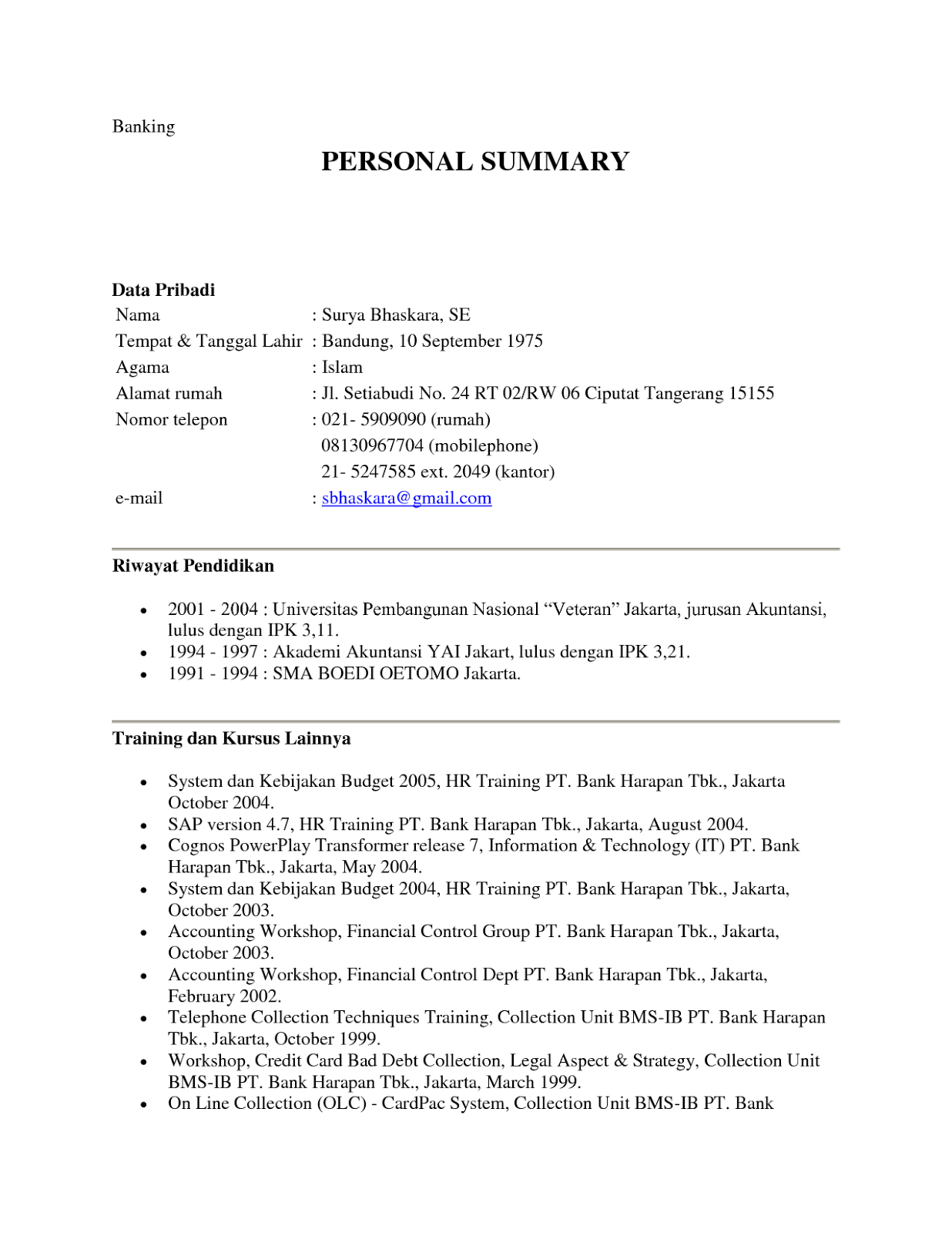 86 Free Download Contoh Surat Lamaran Kerja Bank Bri Syariah Format Doc