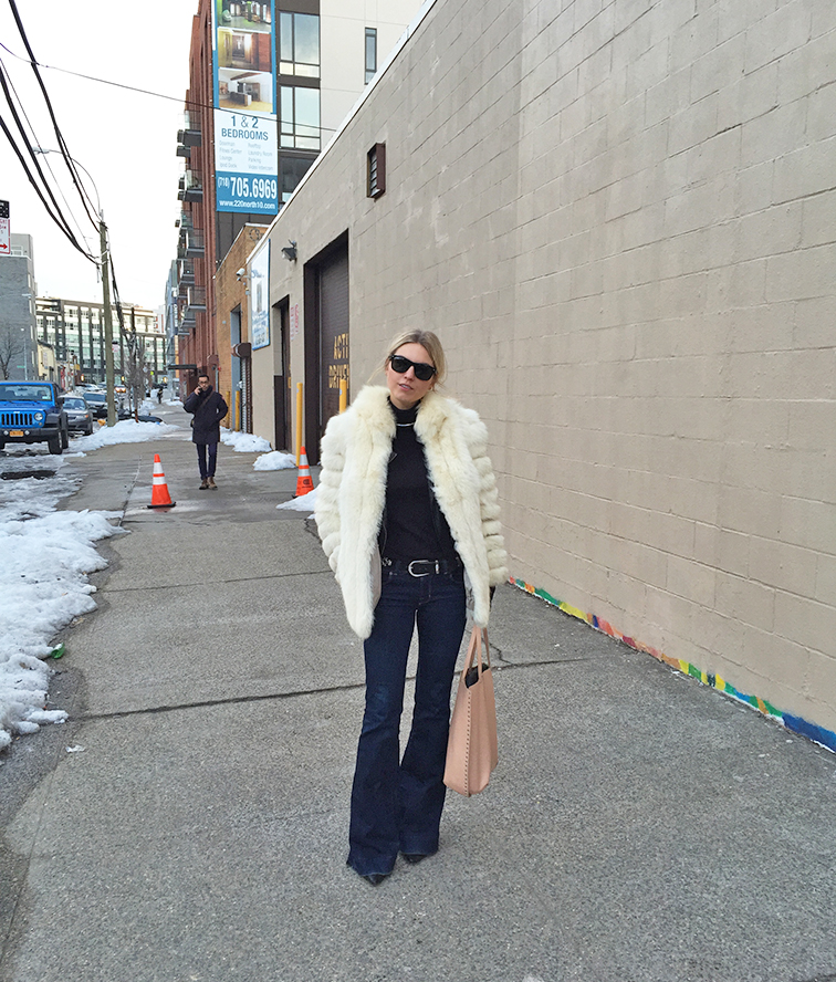 FashionOver Reason J Brand love story bell bottom jeans, vintage fur FashionOver Reason J Brand love story bell bottom jeans, vintage fur