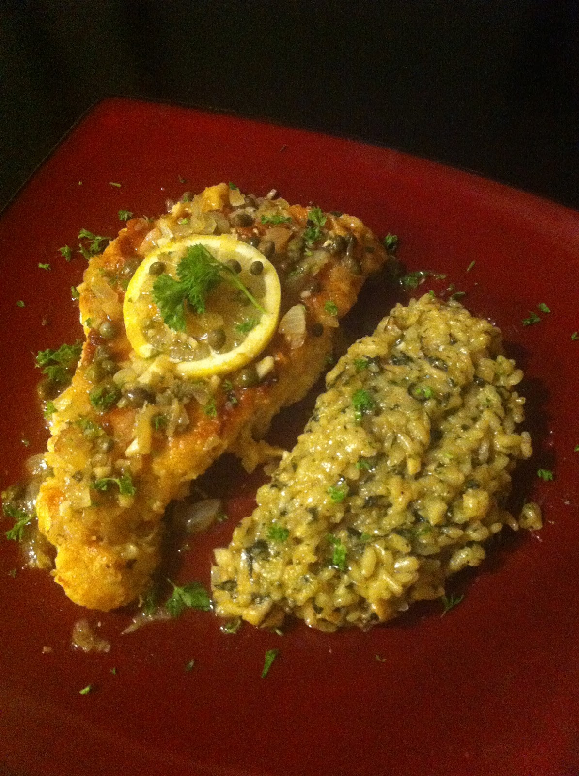 Curiously Culinary Chicken Picatta with Shiitake Mushroom and Spinach