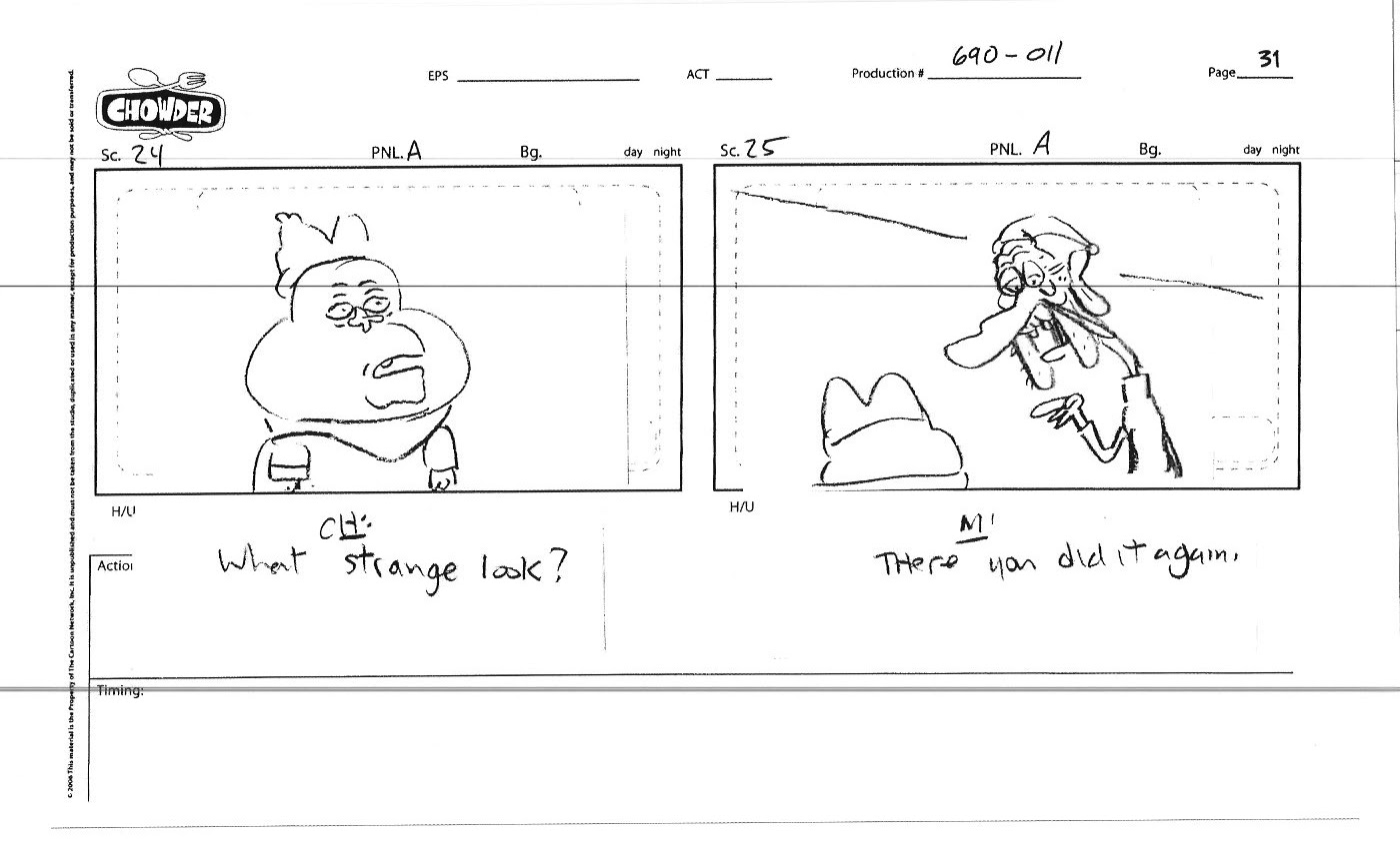 BRETT VARON CHOWDER STORYBOARD "Old Man Thyme" I wrote and