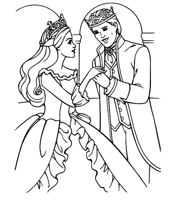 Barbie and Ken Wedding Coloring Pages 1