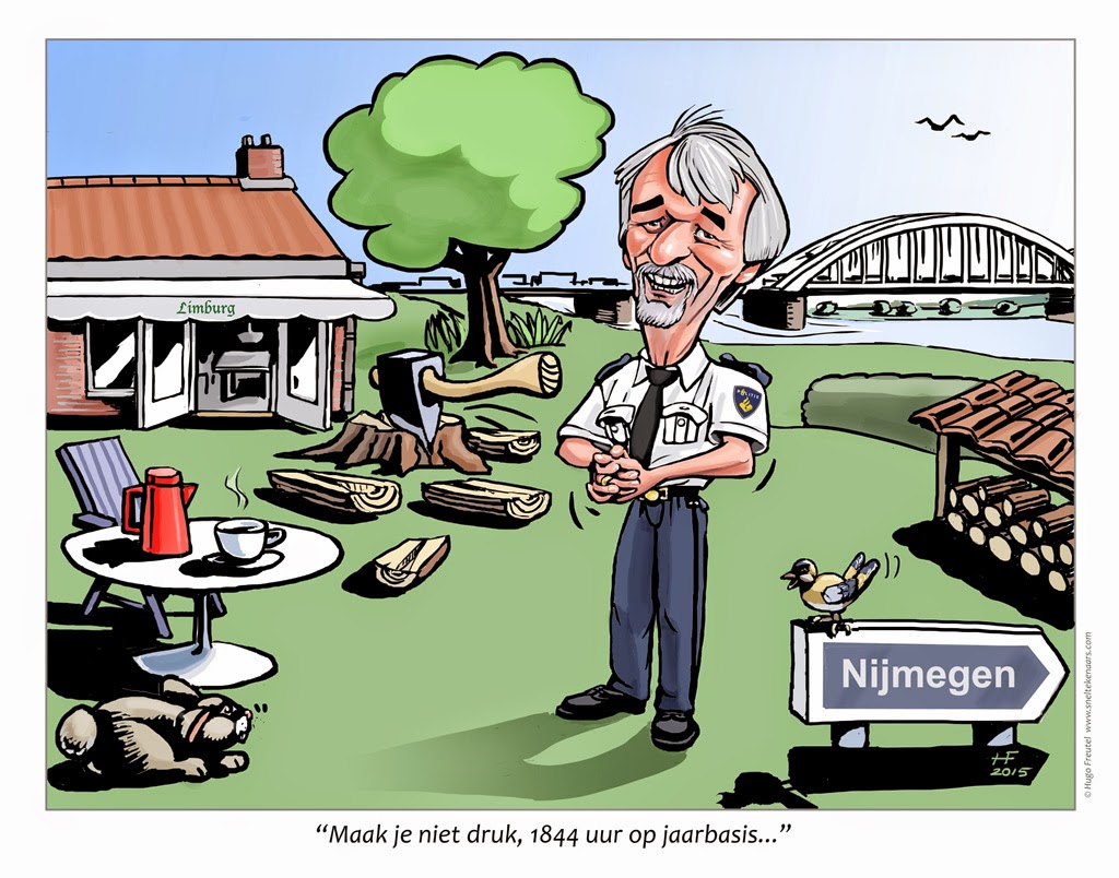 gift cartoon kado Afscheid of Jubilaris Politieagent